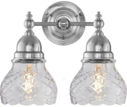 Vägglampa - Bergman nickel, klarglas