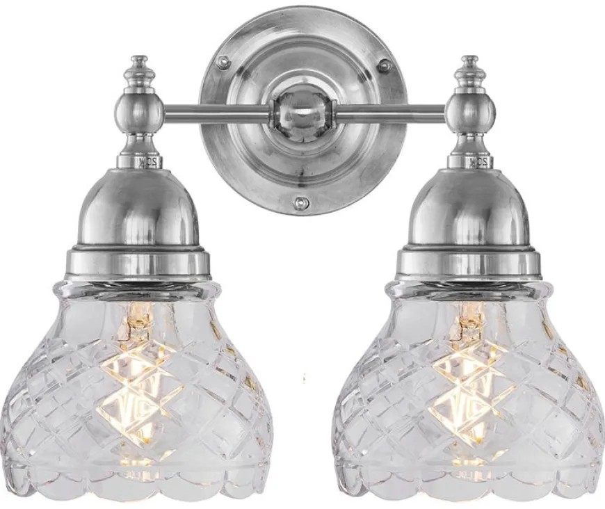 Vägglampa - Bergman nickel, klarglas