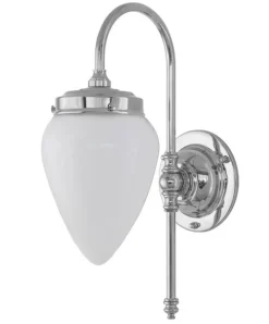 Vägglampa - Blomberg 80 nickel, opalvit droppe