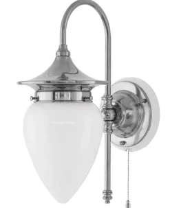 Vägglampa - Fryxell nickel, opalvit