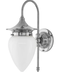 Vägglampa - Fryxell nickel, opalvit
