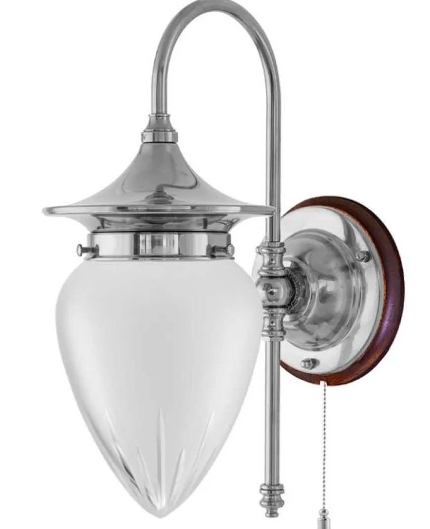 Vägglampa - Fryxell nickel, slipat mattglas