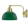 Vägglampa - Gripenberg mässing, grön halvsfär, brun