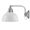 Vägglampa - Gripenberg nickel, opalvit halvsfär, vit