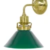 Vägglampa - Lillienstedt mässing, liten grön skomakarskärm