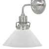 Vägglampa - Lillienstedt nickel, liten vit skomakarskärm