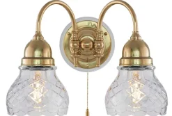 Vägglampa - Stackelberg mässing, slipat klarglas
