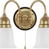Vägglampa - Stackelberg mässing, opalvit klocka