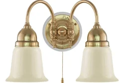 Vägglampa - Stackelberg mässing, benvit klocka