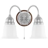 Vägglampa - Stackelberg nickel, opalvit klocka