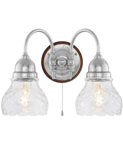 Vägglampa - Stackelberg nickel, slipat klarglas