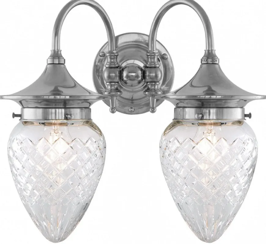 Vägglampa - Tigerstedt nickel, klarglas