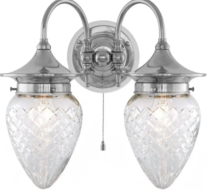 Vägglampa - Tigerstedt nickel, klarglas