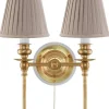 Vägglampa - Wivallius mässing, beige tygskärm