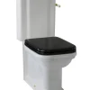WC - Art Deco golvstående toalett med spolvred & sits - Guld