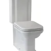WC - Art Deco golvstående toalett med spolknapp & sits - Krom