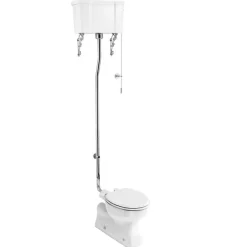 WC - Burlington högspolande toalett, väggcistern & sits