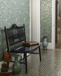 William Morris & Co. Tapet - Bird & Pomegranate Turquoise/Coral