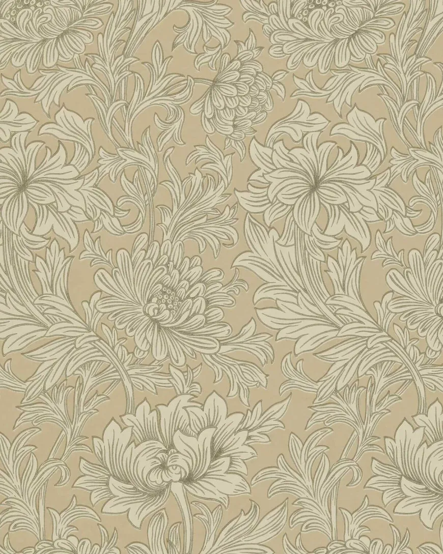 William Morris & Co. Tapet - Chrysanthemum Toile Ivory/Gold