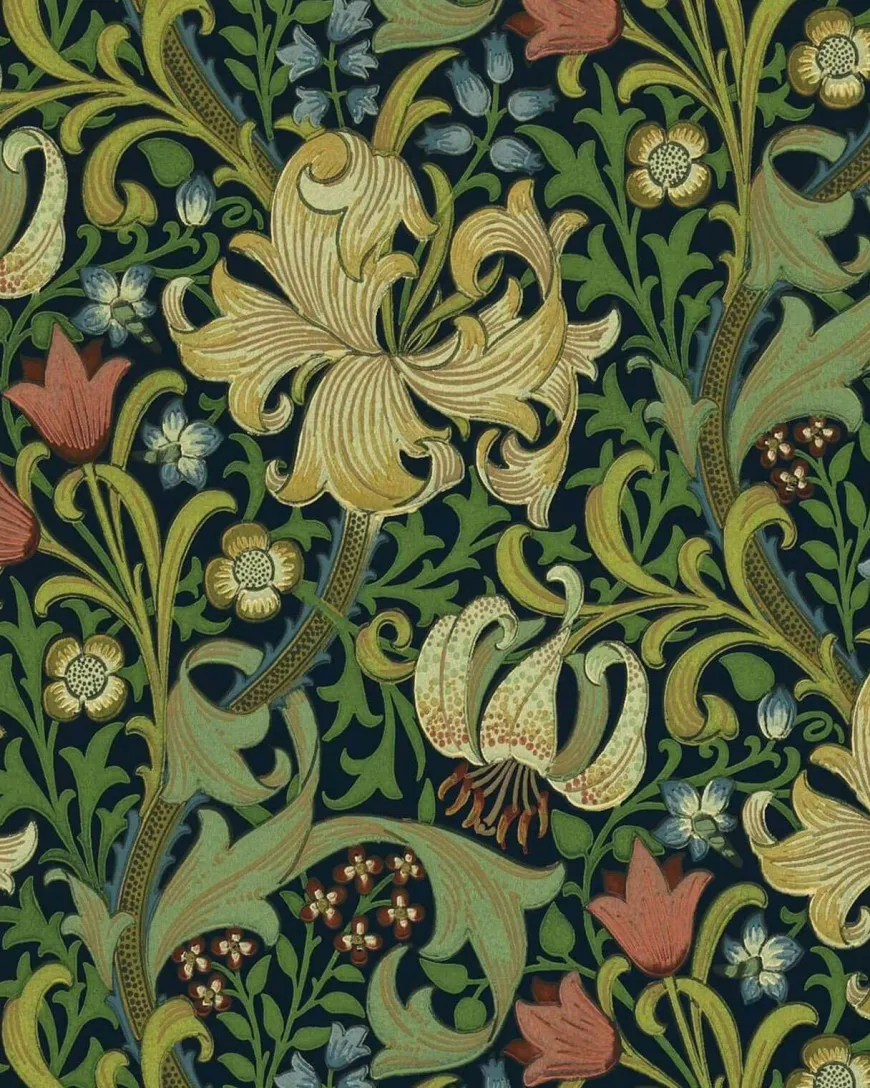 William Morris & Co. Tapet - Golden Lily Indigo