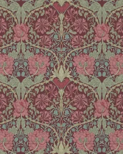 William Morris & Co. Tapet - Honeysuckle & Tulip Burgundy/Sage