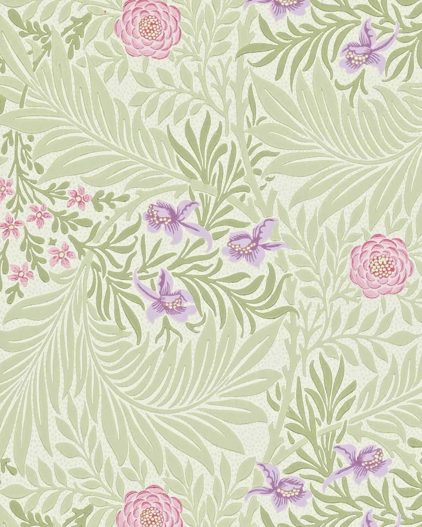 William Morris & Co. Tapet - Larkspur Olive/Lilac