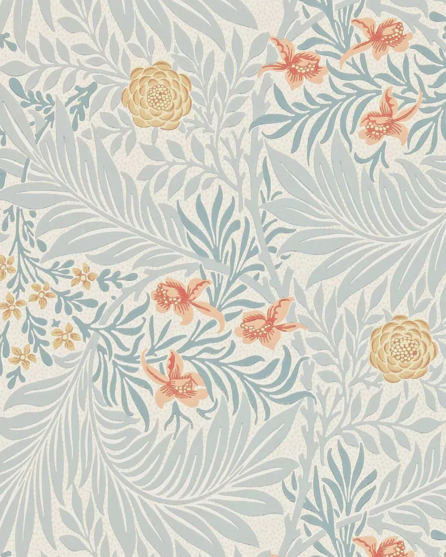 William Morris & Co. Tapet - Larkspur Slate/Russet