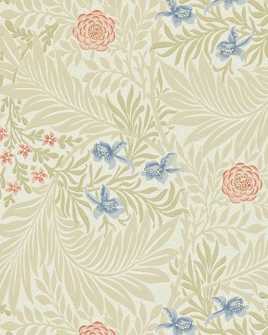 William Morris & Co. Tapet - Larkspur Manilla/Old Rose