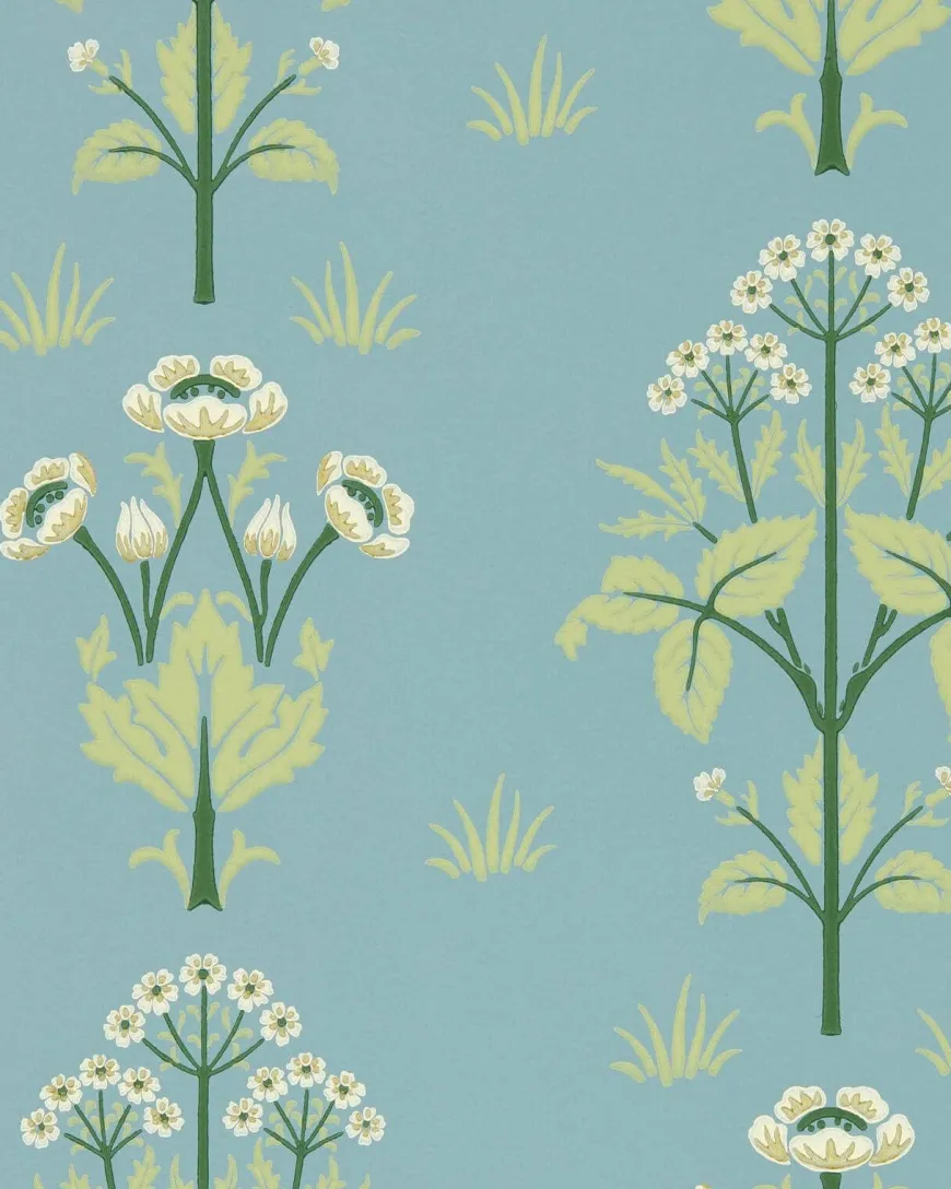 William Morris & Co. Tapet - Meadow Sweet Mineral Blue