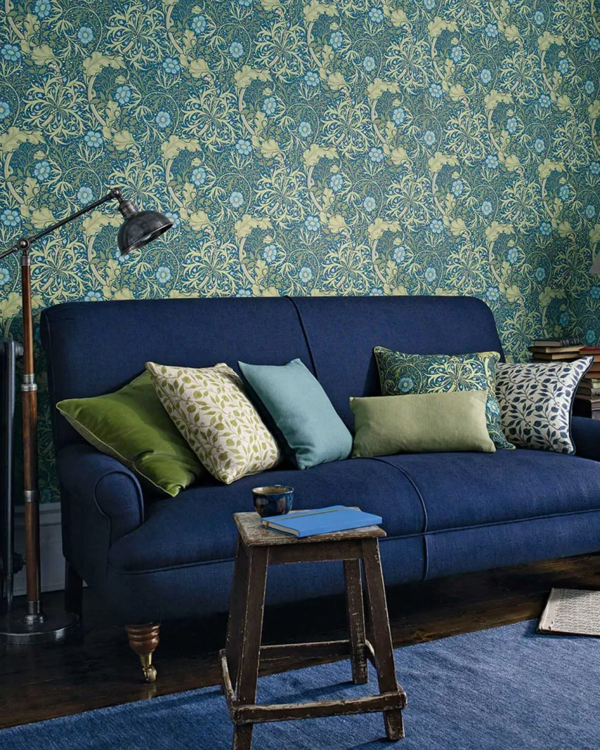 William Morris & Co. Tapet - Morris Seaweed Ebony/Poppy