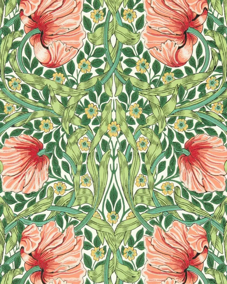 William Morris & Co. Tapet - Pimpernel Shamrock/Watermelon
