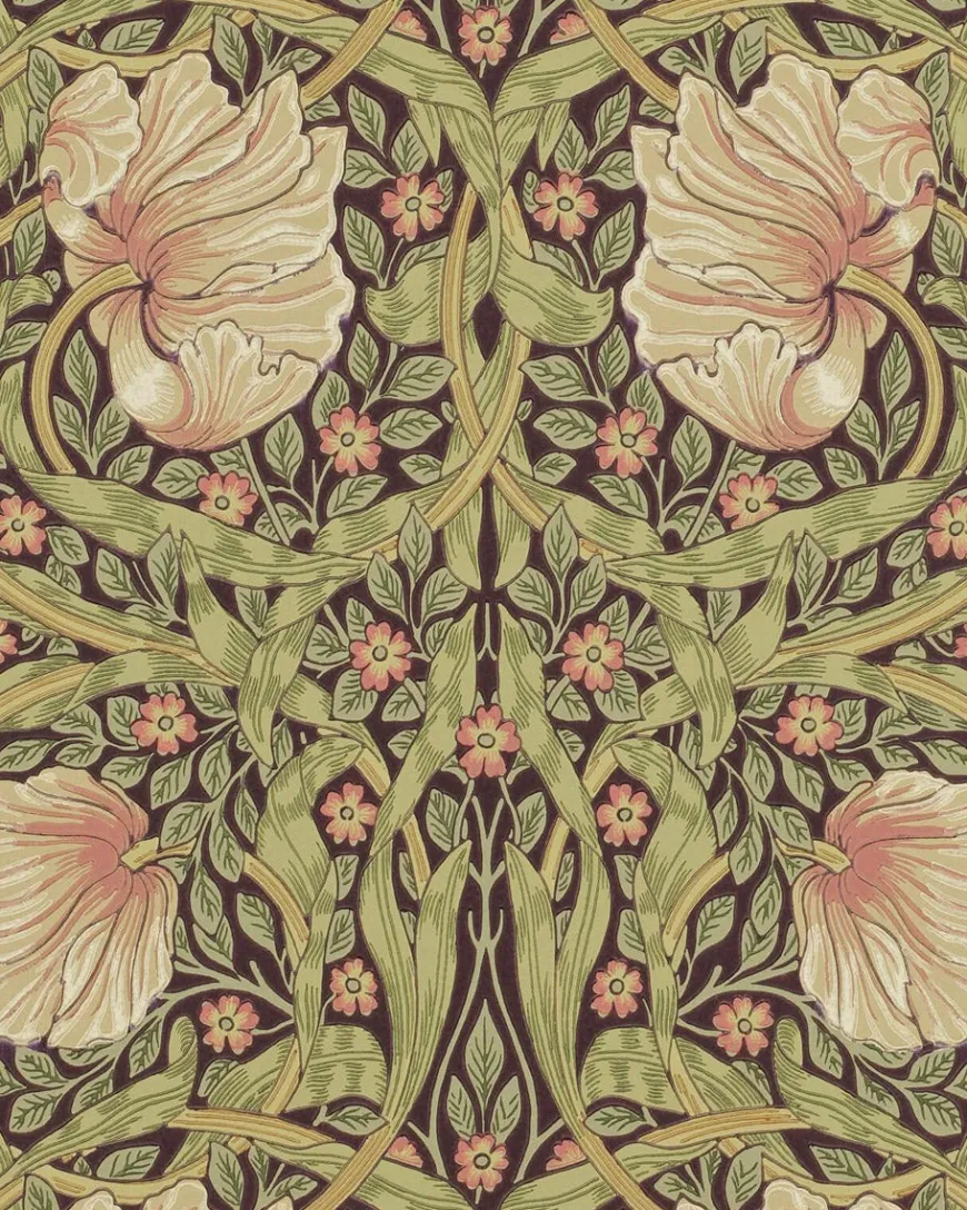 William Morris & Co. Tapet - Pimpernel Bullrush/Russet