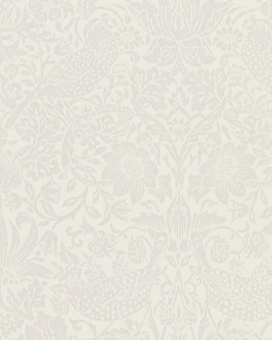 William Morris & Co. Tapet - Pure Strawberry Thief Oyster/Chalk
