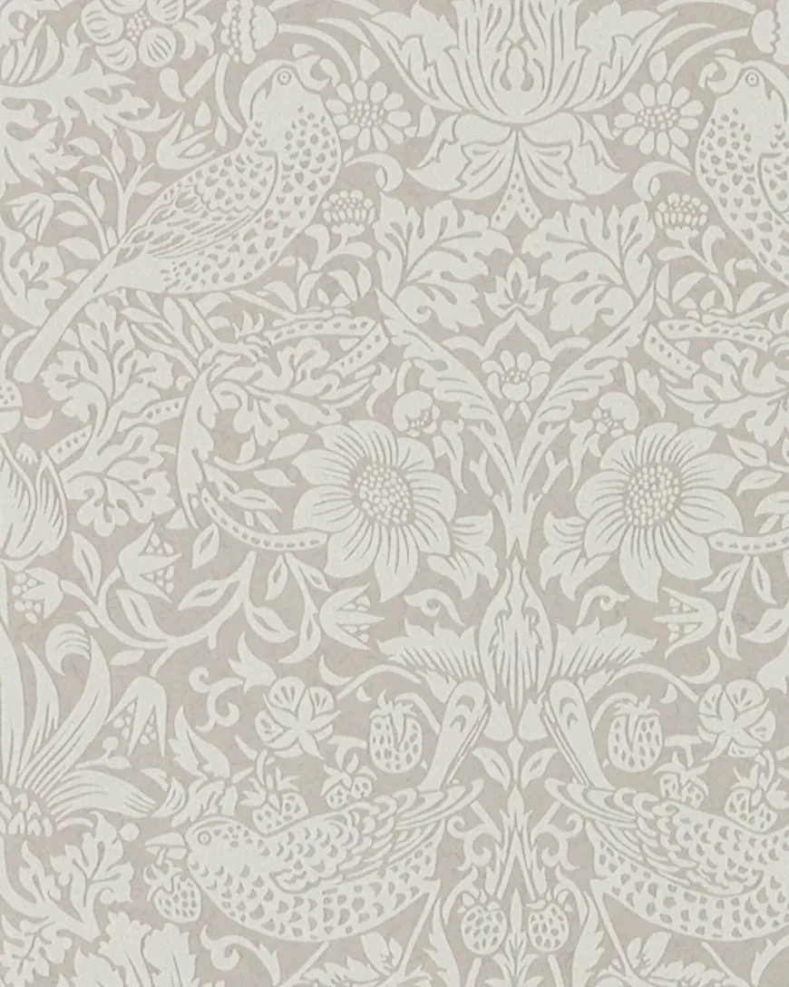 William Morris & Co. Tapet - Pure Strawberry Thief Silver/Stone