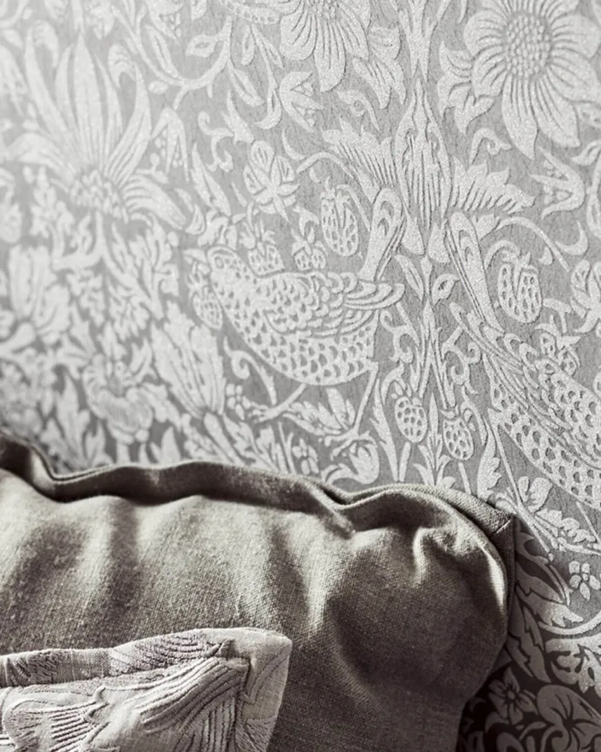 William Morris & Co. Tapet - Pure Strawberry Thief Silver/Stone