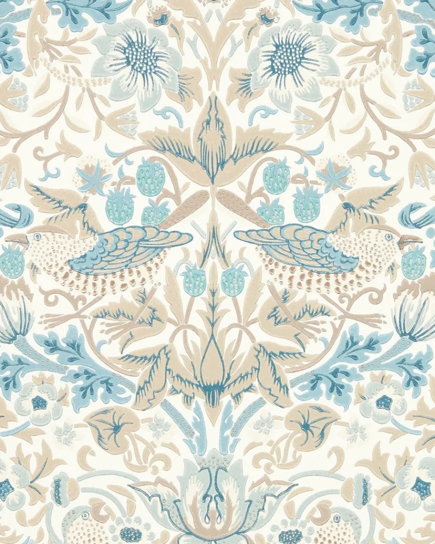 William Morris & Co. Tapet - Simply Strawberry Thief slate/vellum